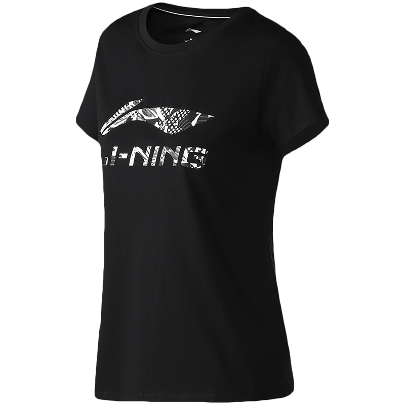 李宁夏季女子运动时尚系列短袖T恤文化衫AHSQ306-5