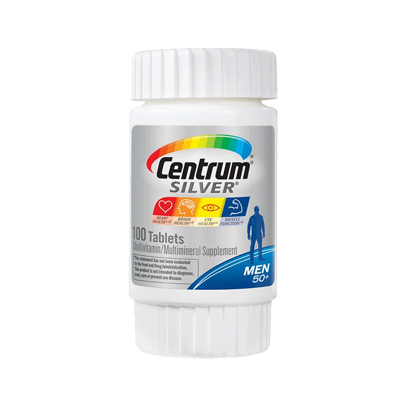 [缓解疲劳 保护前列腺]Centrum 善存 银片男士复合片维生素 100粒/瓶 美国进口 210克