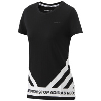 【自营】adidas阿迪达斯NEO女服运动服短袖T恤CD1249 L CD1249黑+白