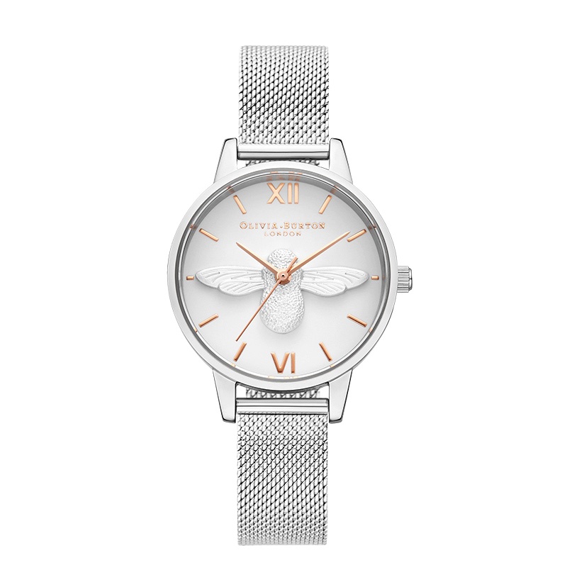 OLIVIABURTON 女士手表英国进口OB16AM146小蜜蜂3D清新优雅网带女士石英表30mm