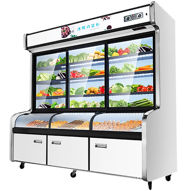 冰熊(bing xiong)LCD-1600S 1.6米三温麻辣烫冒菜商用展示柜冰柜冷柜 冷藏冷冻串串烧烤立式保鲜点菜柜