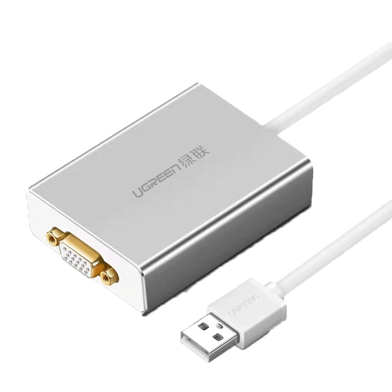 [精选]绿联 40244USB转VGA母头外置显卡转换器 台式机笔记本苹果电脑外接投影仪电视显示器多屏扩展转接线