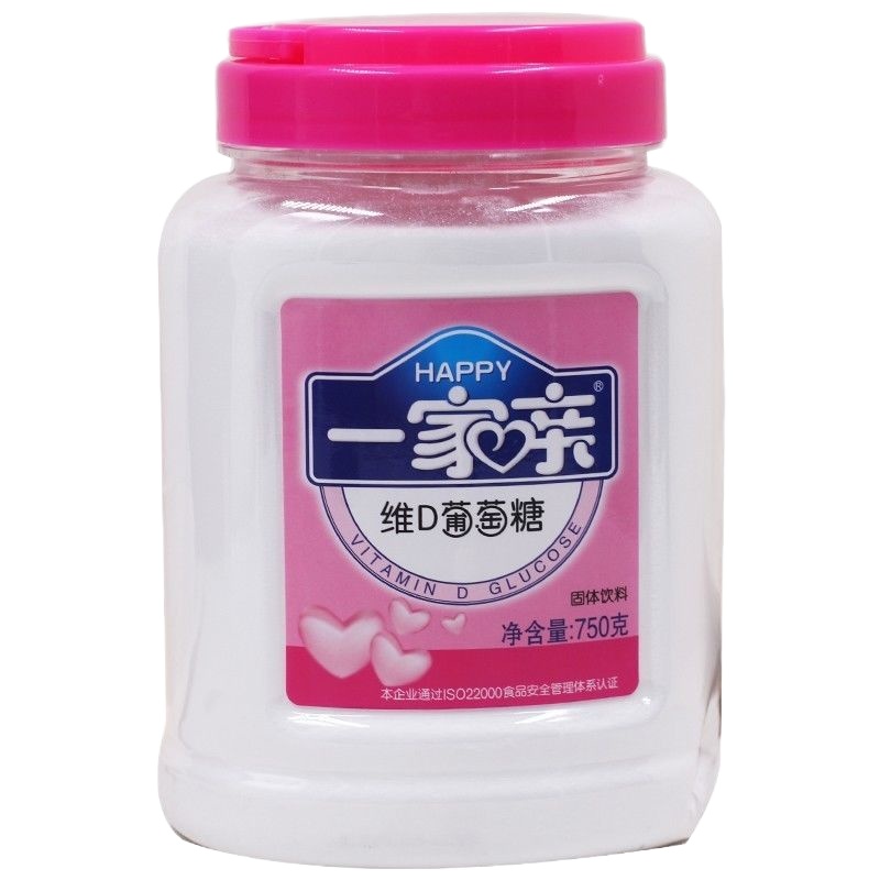 一家亲维D葡萄糖罐装750g成人补充葡萄糖
