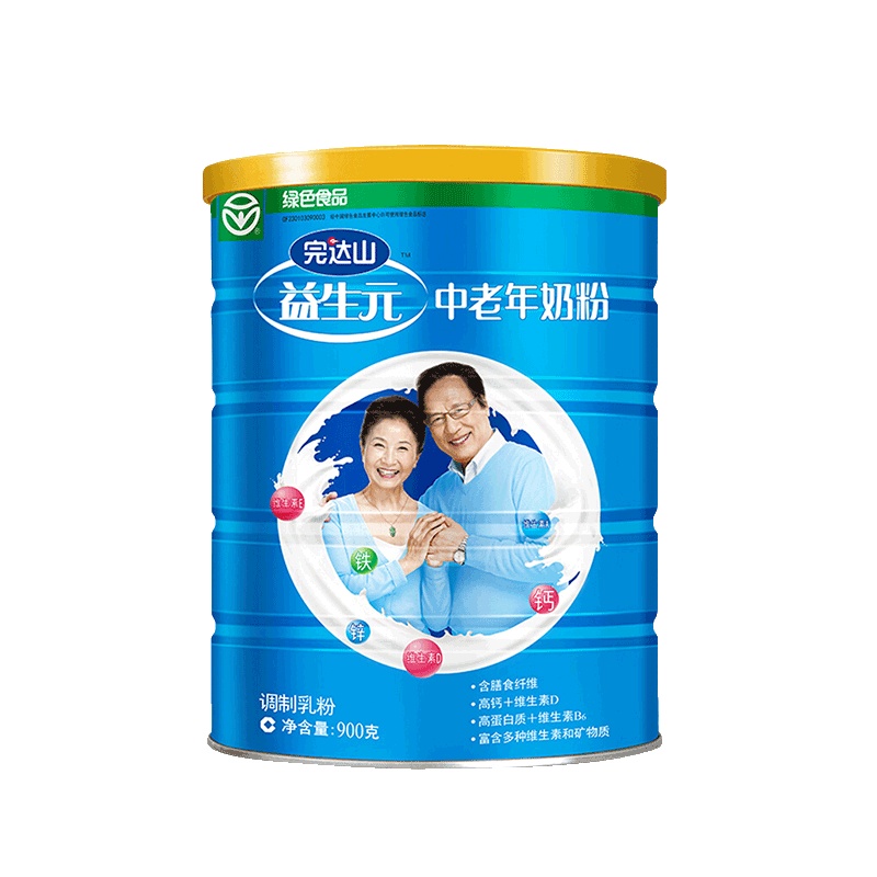 完达山益生元中老年奶粉900g克/罐装 含多种维生素及矿物质