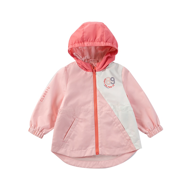 拉里宝贝Lioniebaby童装儿童外套宝宝梭织冲锋衣连帽防风外套2020春款新品女童LN01WS004
