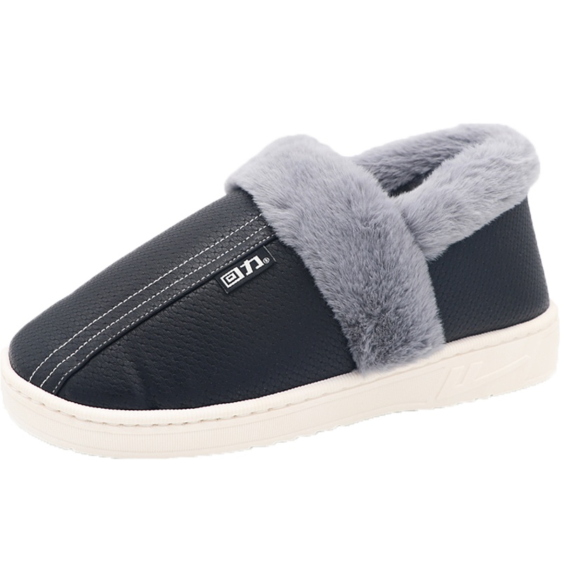 回力棉拖鞋男全包跟冬季皮面室内外情侣防滑家居女棉鞋保暖月子鞋 WST-2653