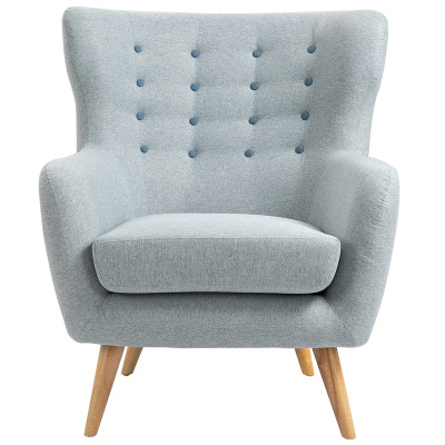 [休闲家具]全友家居 美式沙发椅 橡胶木实木腿 时尚休闲椅 单人椅布艺