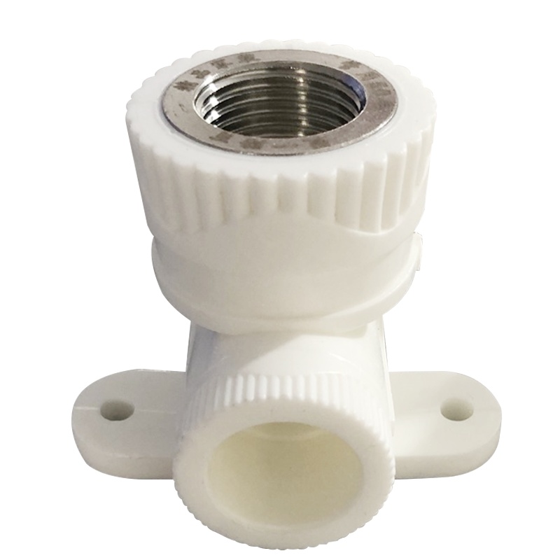 海斯迪克 HK-719 加厚PPR20直接弯头三通 4分热熔水管配件全铜螺纹管件接头内丝外牙 内牙带底座弯头(2个)