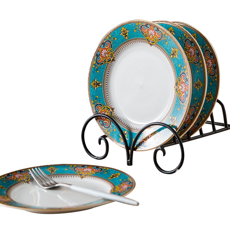 亿嘉IJARL 泰式风情菜盘水果盘家居日用曼谷风情系列8寸平盘4只装