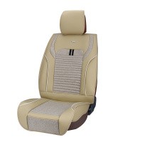 布雷什(BOLISH)五座四季通用汽车坐垫冬季保暖仿亚麻养生全包围汽车座椅垫车内饰品紫枫玲标准款温馨米