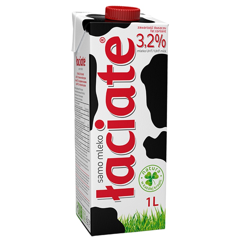 laciate全脂纯牛奶 3.2% 1L*12盒/箱 波兰牛奶 学生牛奶 箱装奶 牛奶箱装 UHT
