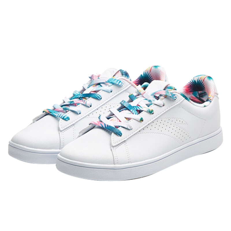 安踏板鞋2019冬季新款女防滑经典小白鞋低帮潮流休闲鞋透气运动鞋