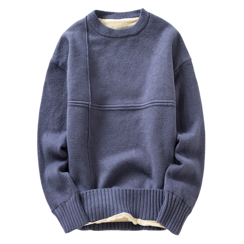 茜靓,CHYLLIRN2020春秋新款毛衣外套男士圆领针织衫套头打底衫厚款秋季黑色潮流