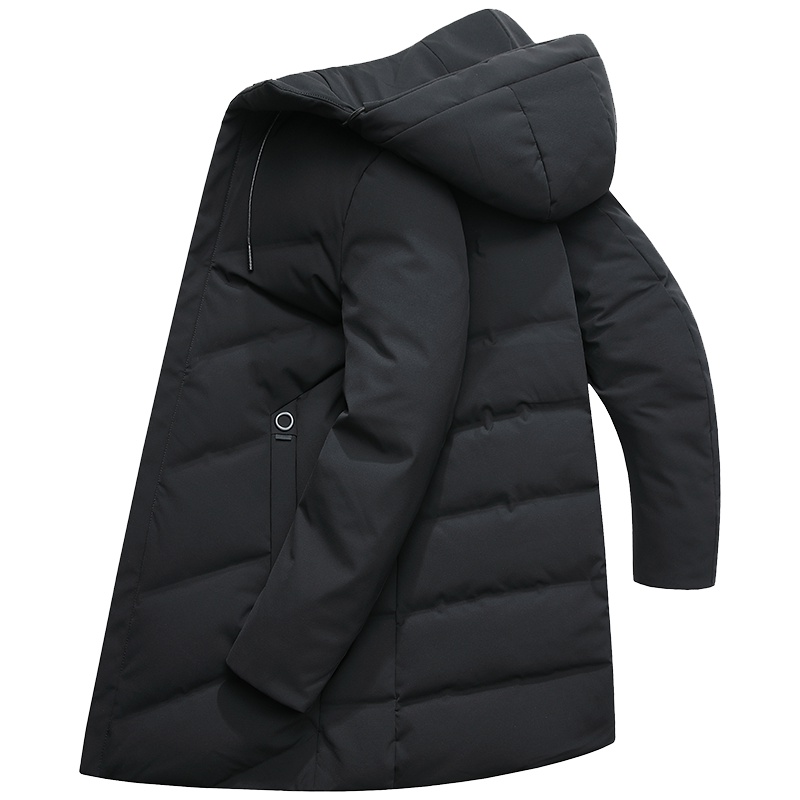 雅鹿男装羽绒服男中长款加厚保暖修身羽绒服连帽商务冬装外套男Q
