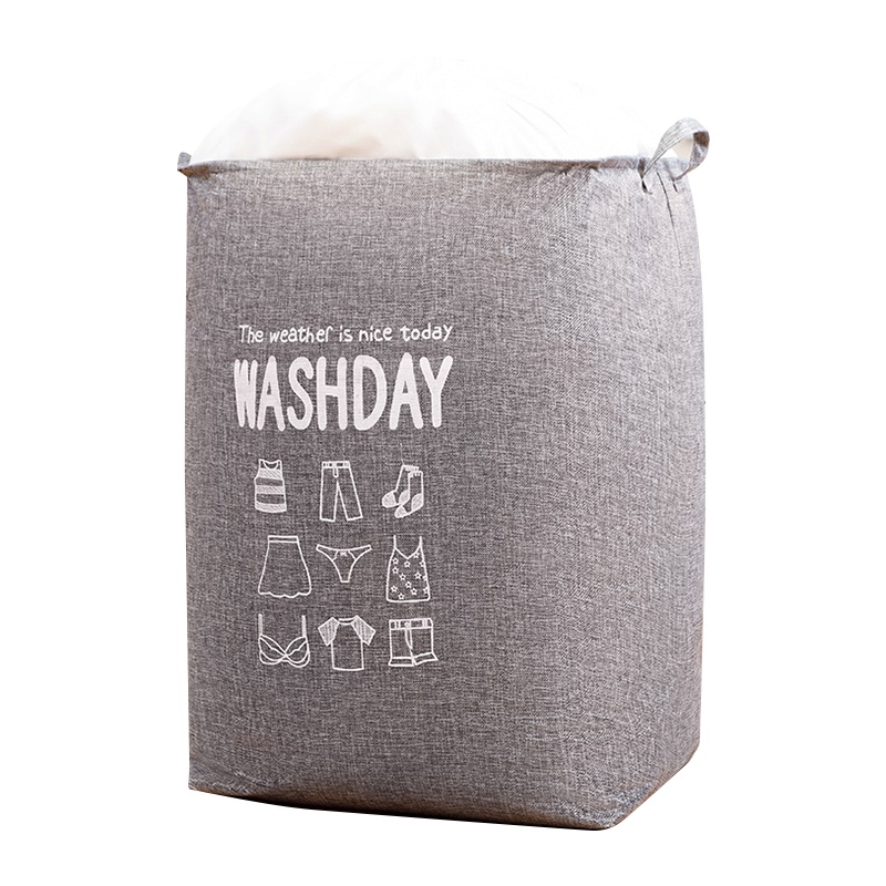 山山 棉被收纳袋衣物整理束口收纳袋脏衣篓衣服束口大容量防尘行李袋打包袋搬家袋135L仿麻加厚灰色