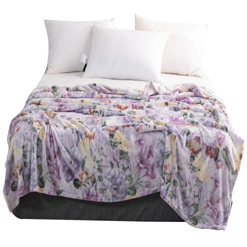 梦洁家纺 MENDALE1010537560 1.8m*2m法兰绒毯毛毯空调毯盖毯午睡毯花间意