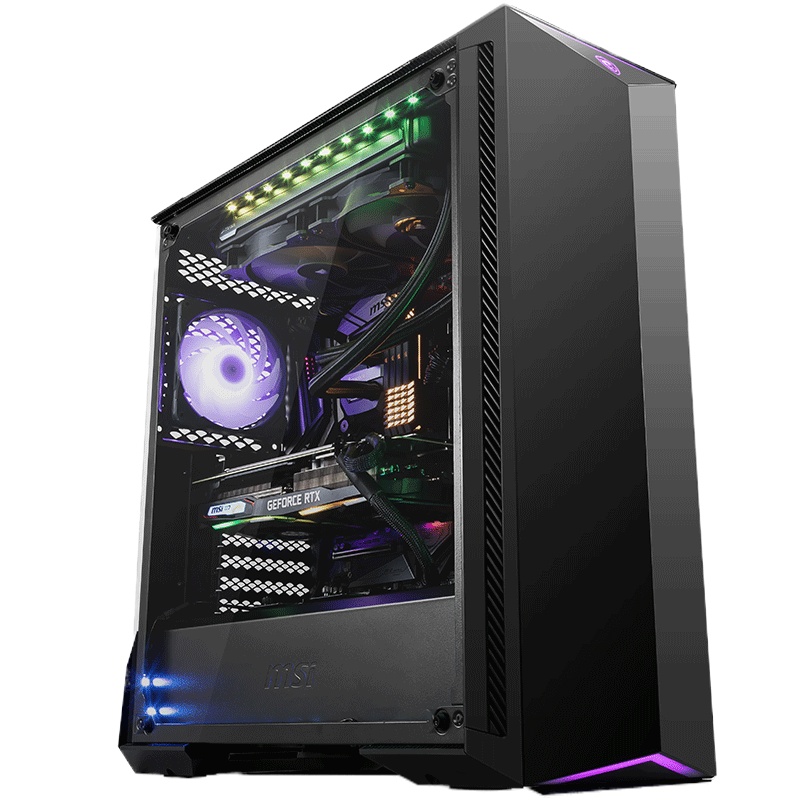 微星(MSI)氪金枪 100 中塔游戏电脑机箱 (配4把风扇/支持E-ATX主板/360水冷/MORTAR迫击炮)
