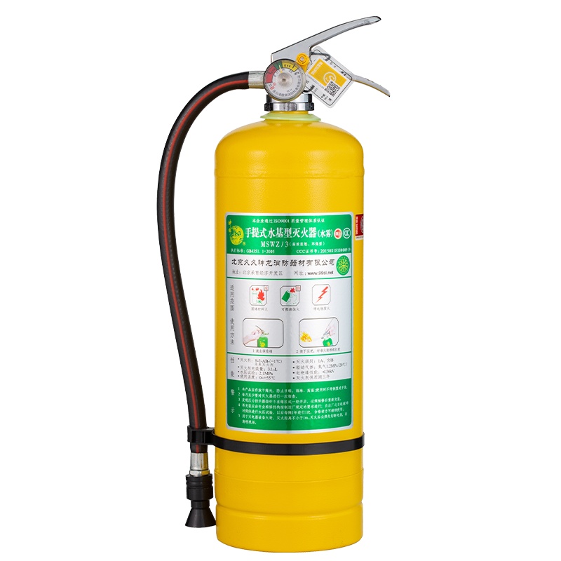 神龙 灭火器 低温水基型(水雾)环保灭火器3升 车载家用及商用灭火器3L MSWZ/3D20
