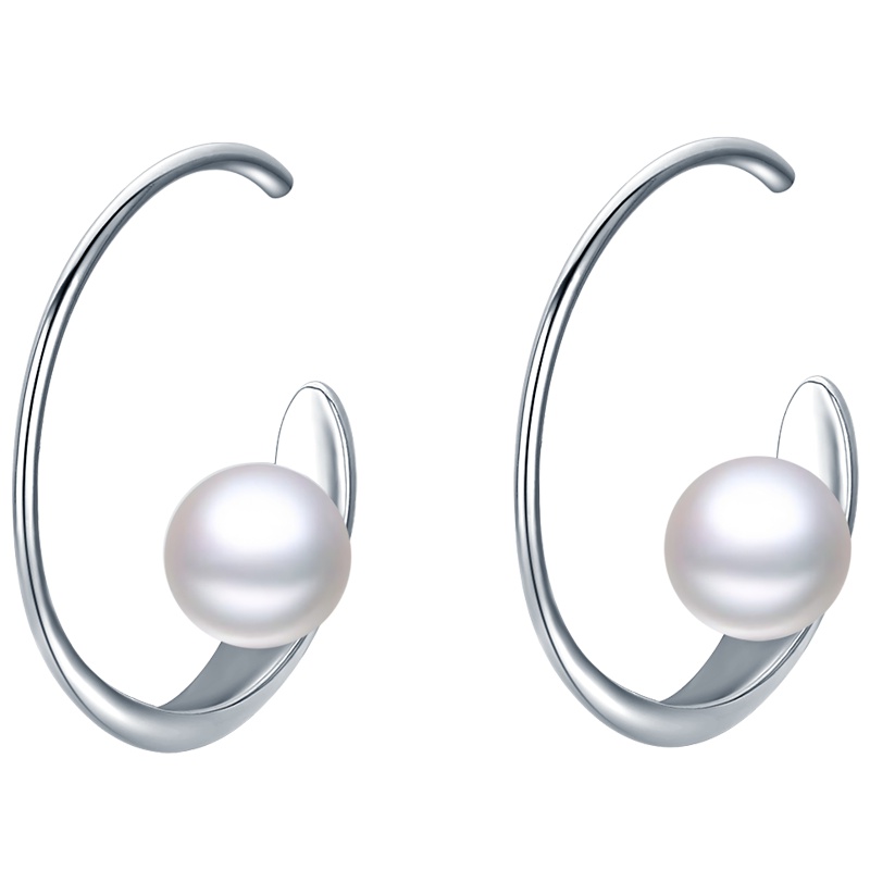 佰色传情(BRIR) S925银耳钉女淡水珍珠耳环个性时尚耳饰