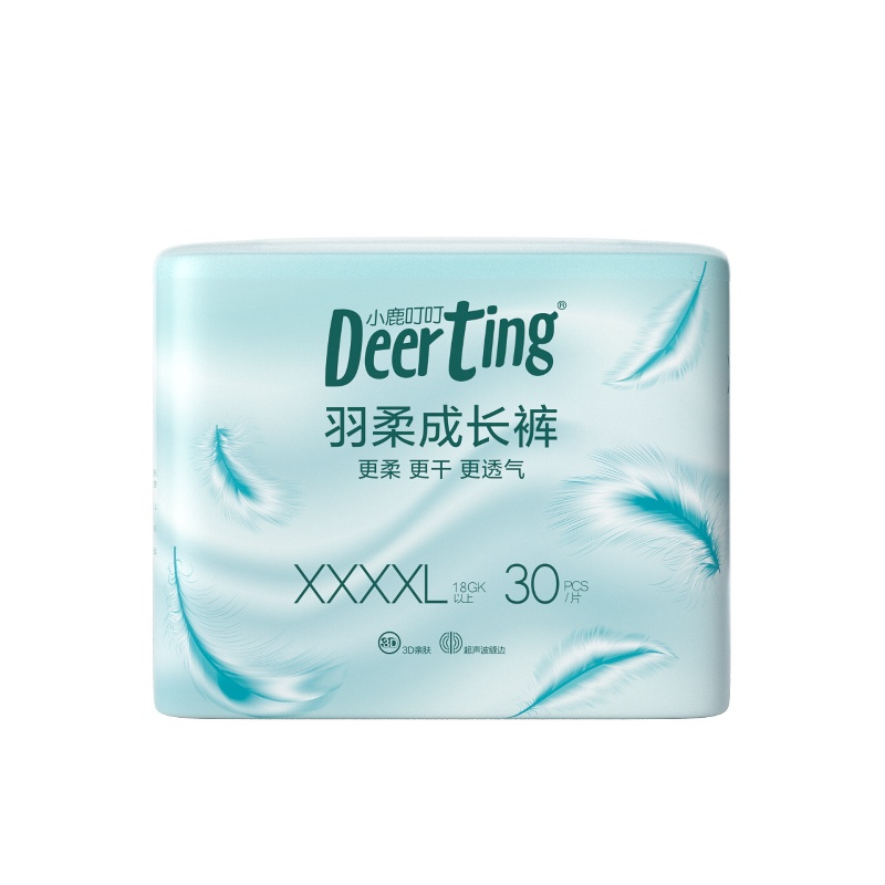 小鹿叮叮 羽柔大童拉拉裤XXXXL30片婴儿超薄透气成长裤尿不湿秋冬款