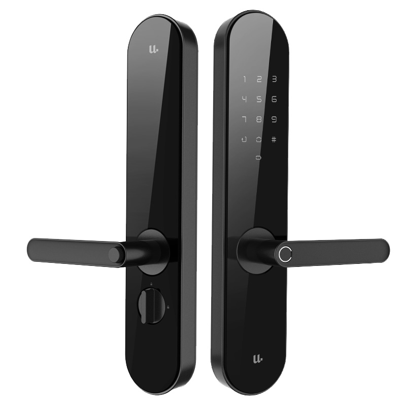 优点智能C1指纹锁家用防盗门电子密码锁木门磁卡滑盖大门锁智能锁 C级锁 钛黑蓝牙版