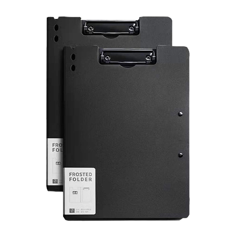 DP 双夹文件夹 多功能书写板夹会议垫板办公用品 黑色(2个装)