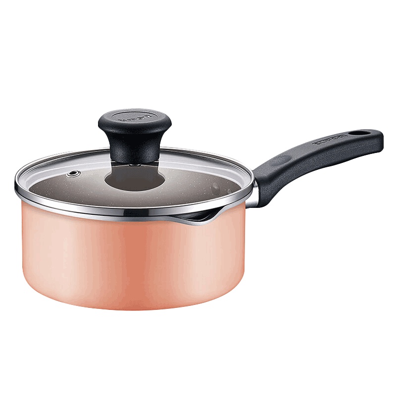 苏泊尔(SUPOR)趣彩不粘奶锅-撒点R 趣彩麦饭石色辅食锅奶锅粉色不粘锅小汤锅ET16KP03-R 16cm