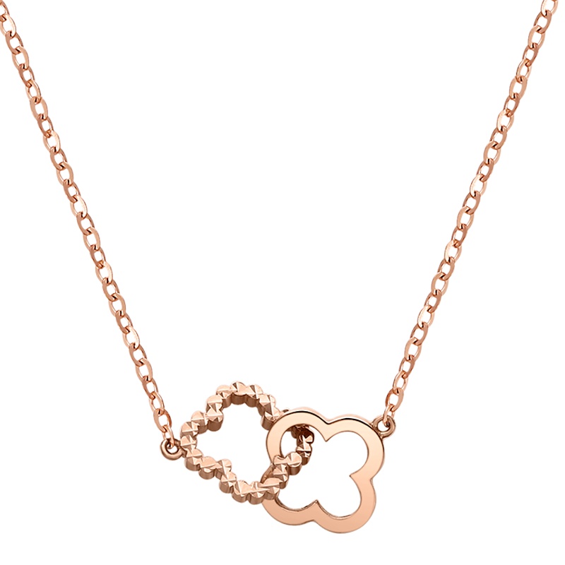 金一 18K金四叶草女士K金项链套链 (定价)CEC020