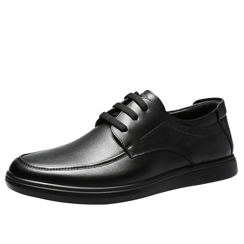 卡帝乐鳄鱼男士低帮鞋系带防水耐磨韩版百搭都市舒适轻便商务休闲皮鞋