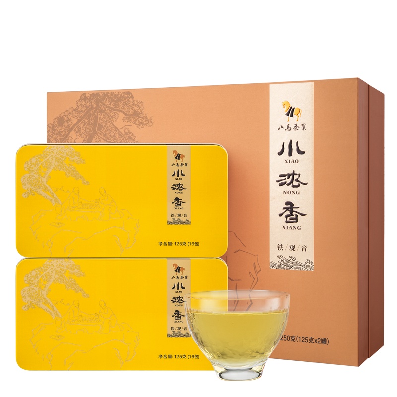 八马茶叶 安溪铁观音特级浓香型乌龙茶 小浓香3号礼盒装250g