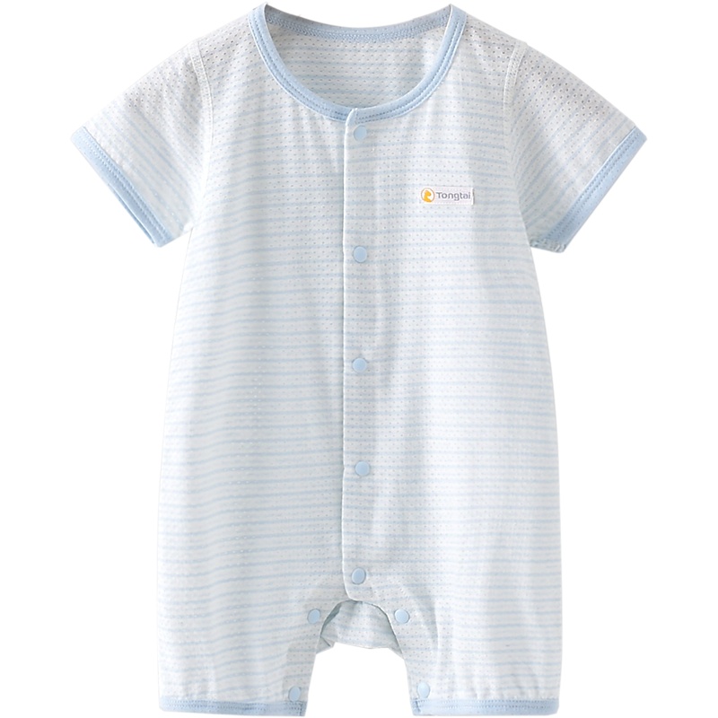 童泰(TONGTAI)2021年夏款新生儿衣服婴儿半袖连体衣1-18个月男女宝宝薄款哈衣爬服儿童家居服连体衣