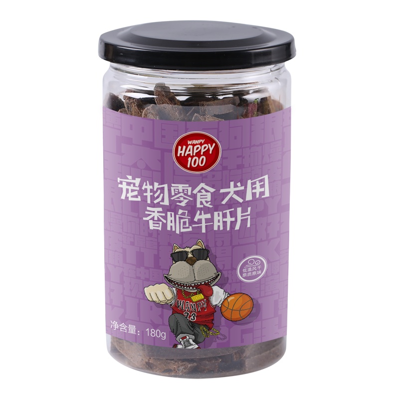 顽皮Happy100宠物零食 犬用香脆牛肝片180g