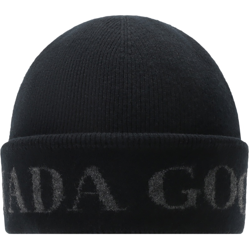 加拿大鹅 CANADA GOOSE 男士美丽诺羊毛保暖帽子托克帽针织帽5444M