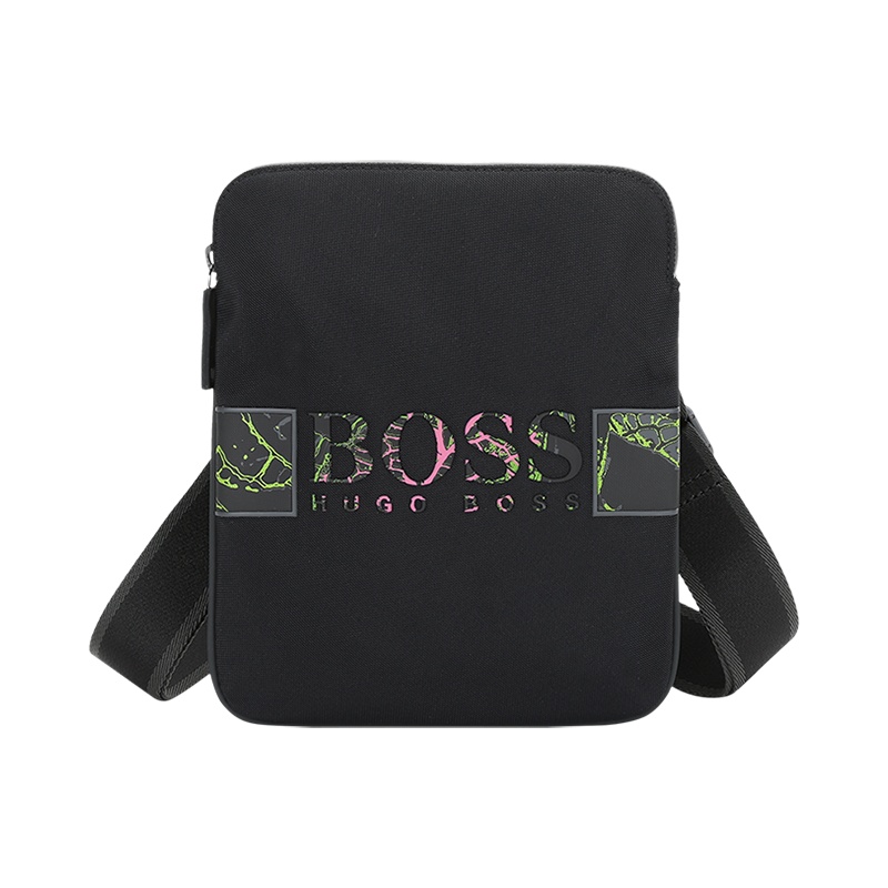 雨果博斯 HUGO BOSS 男士 多元安纤维(循环利用)单肩斜挎包信封包50454196
