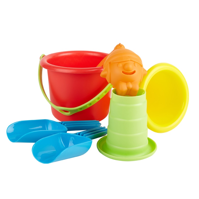 Hape&金宝贝 沙滩6件套18个月以上儿童宝宝戏水玩沙玩具小套早教益智水桶套装玩沙子铲雪挖沙