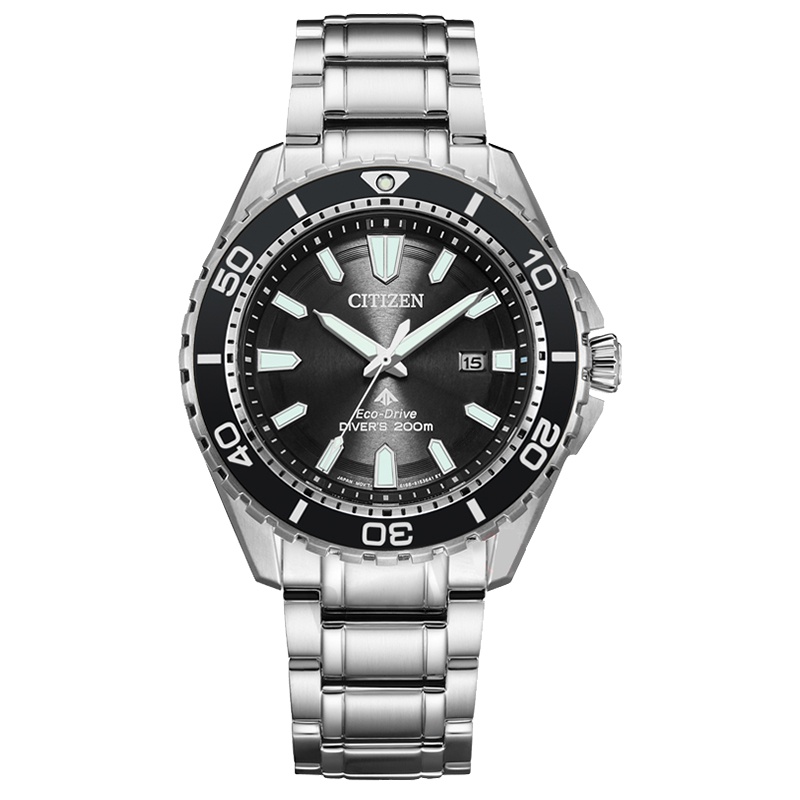 西铁城(CITIZEN)光动能不锈钢表壳黑色表盘运动休闲男表BN0190-82E