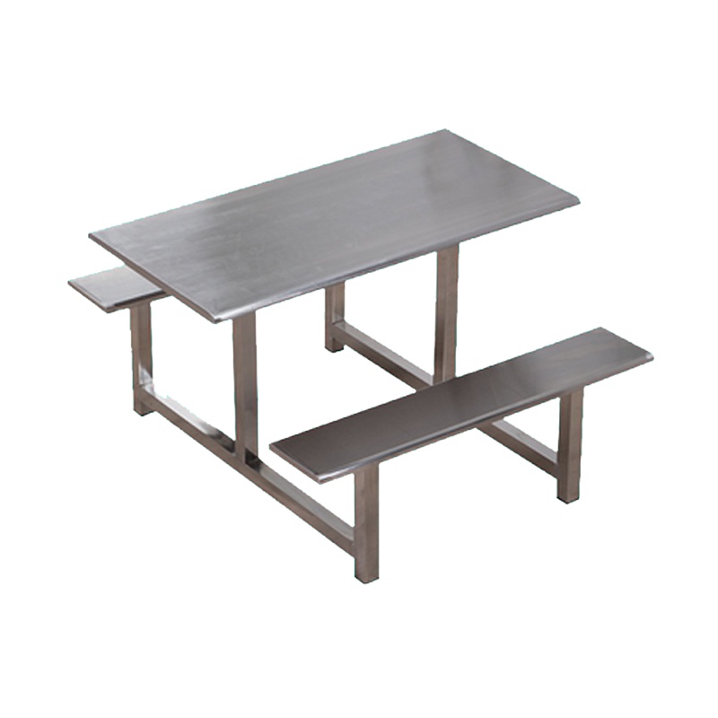 臻远不锈钢连体桌椅组合常规款