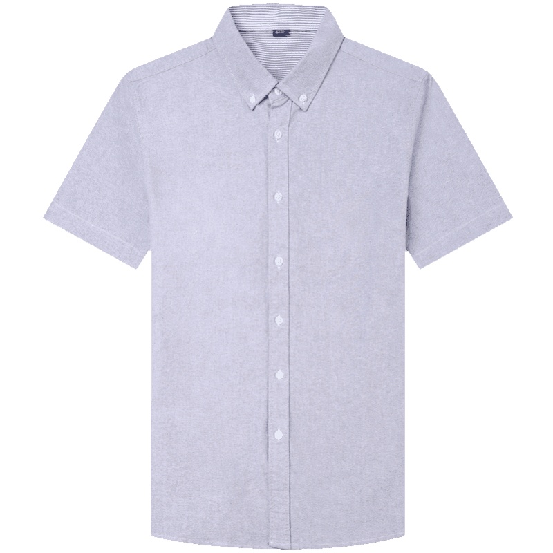 恒源祥短袖衬衫男夏季纯棉商务休闲衬衣时尚纯色半袖上衣