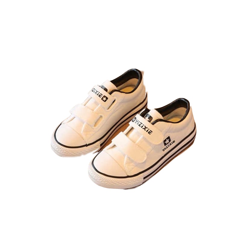 莎丞 男童学院风帆布小白鞋一字童鞋儿童帆布鞋男女童春季;夏季