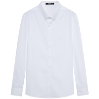 莫畏男装 2018春季新品商务正装方领衬衣斜纹百搭男士长袖衬衫