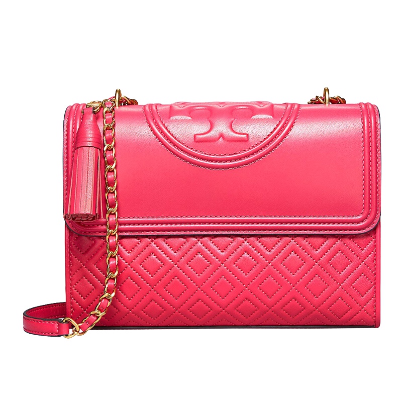 Tory burch 托里.伯奇 女士玫红色时尚链条单肩包斜挎包中号