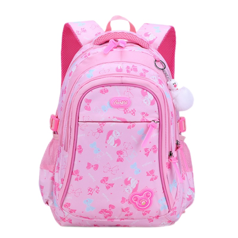 迪嘉乐印花卡通小学生书包儿童小学双肩包女孩减重轻便双肩背包书包