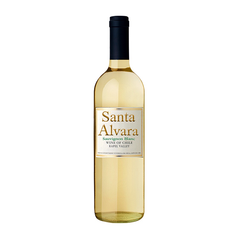 智利原瓶进口 桑塔奥拉苏伟浓白葡萄酒Santa Alvara Sauvignon Blanc 单支装750ml