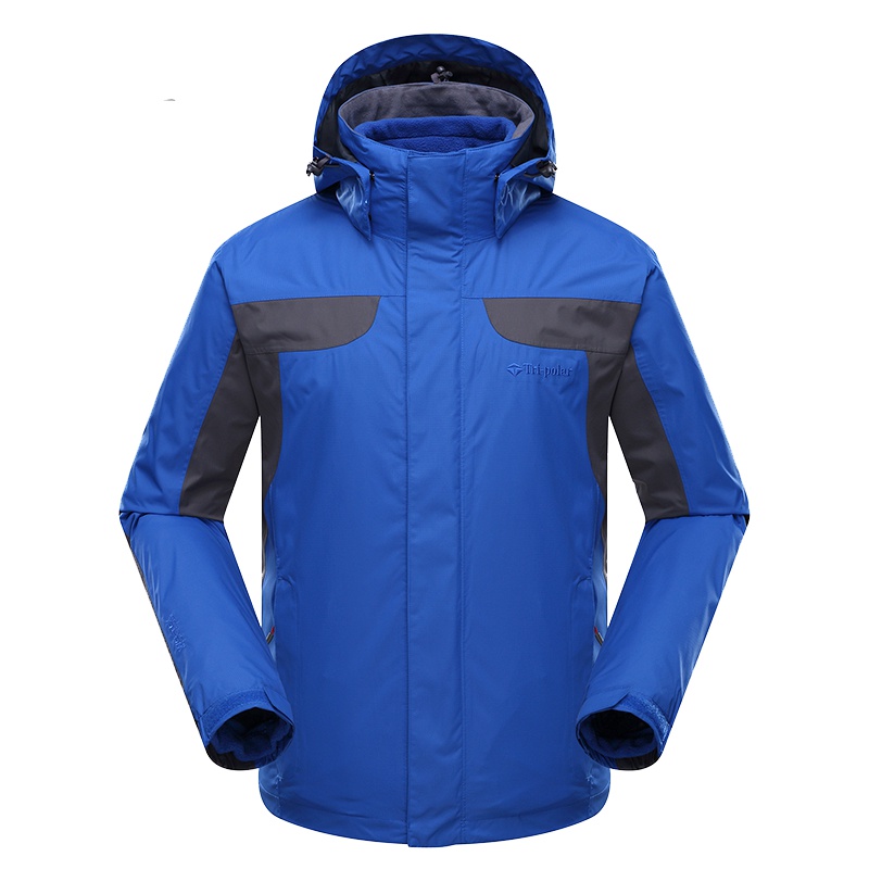 三极户外(Tripolar) TP8306 冲锋衣秋冬季加厚加绒加大保暖拆卸三合一两件套登山服休闲外套