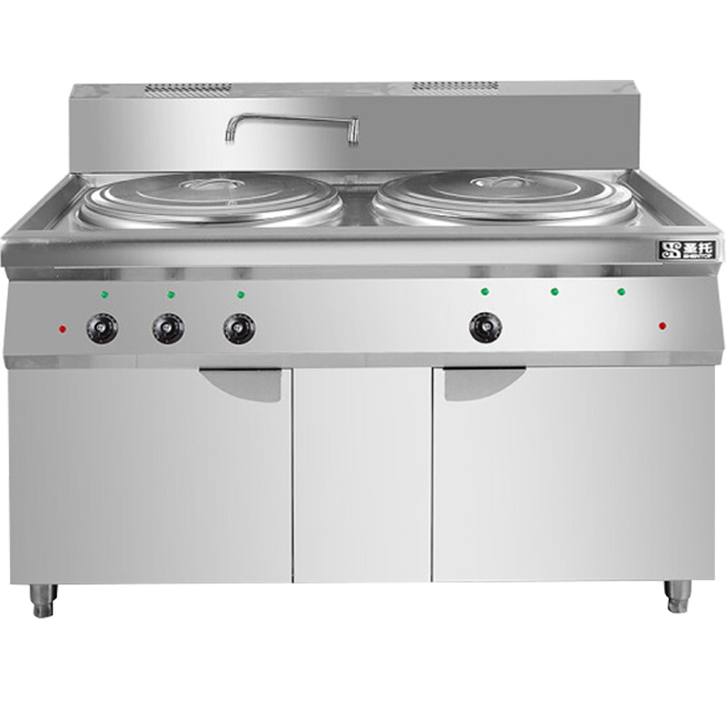 圣托(Shentop)双头电热麻辣烫锅商用 酒店饭店保温电汤面炉 不锈钢节能煮粉煮面桶 STAH-MS50