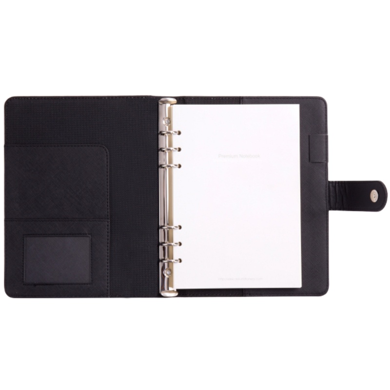 得力(deli)3151活页笔记本子皮面简约办公会议记录本可拆卸商务大号活页本咖啡色