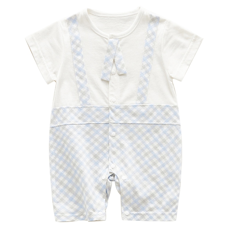 优简2020婴儿连体衣夏季新款新生儿纯棉短袖闭挡哈衣爬爬衣