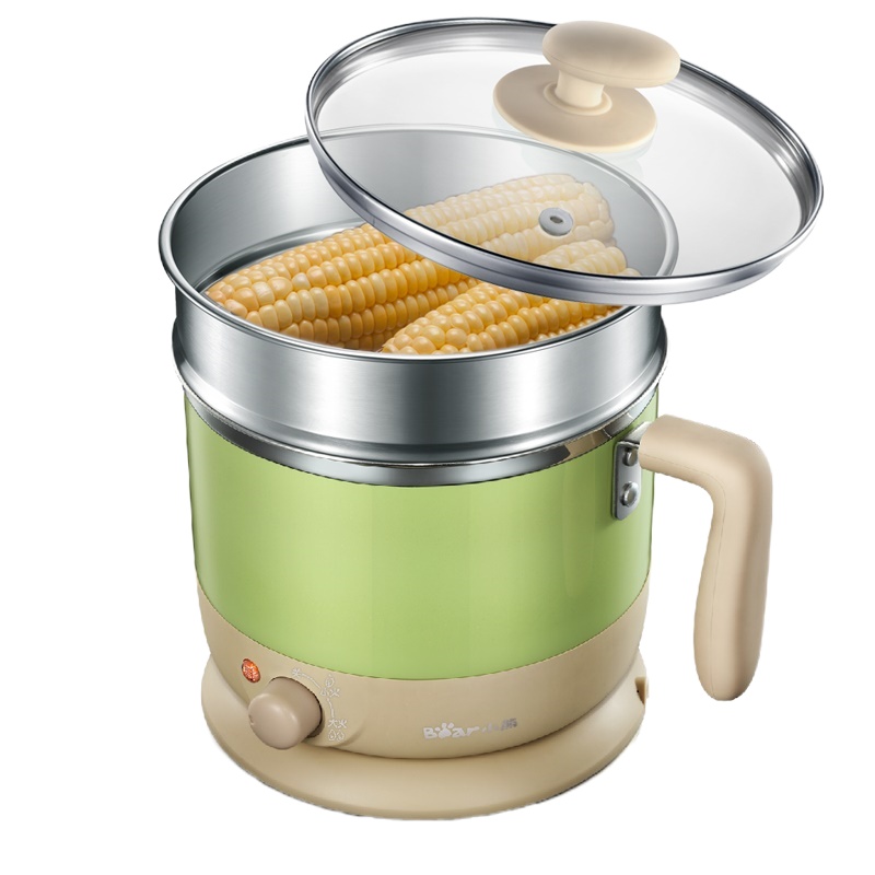 小熊(bear)电热锅多功能电热锅电热杯学生宿舍迷你电煮锅煮面电火锅DRG-C1203 浅绿色