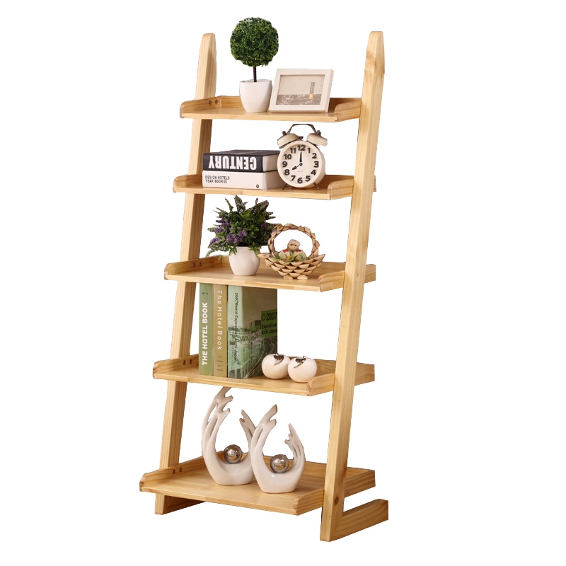 一米色彩 实木书柜 学生书架 现代书房置物架层架简约家用客厅展示架储物架实木花架