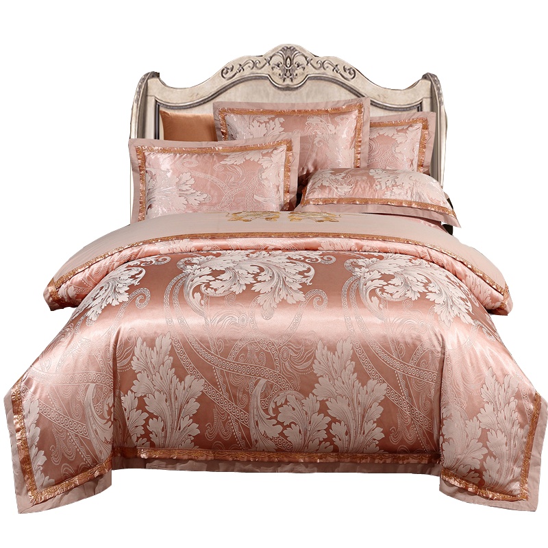 唛乐斯Mallas锦绣缎提花四件套 丝棉绣花贡缎 60S133*72高支精梳全棉里料 高端床上用品被套床单枕套